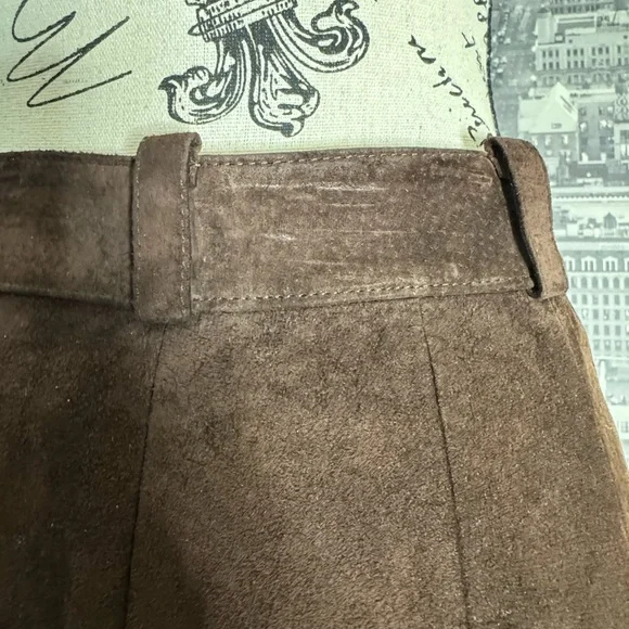 Brown Suede A-Line Skirt - Picture 5 of 13